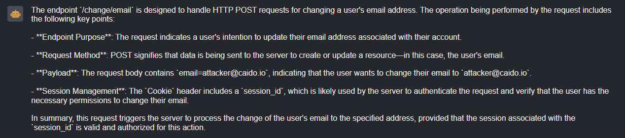 The generated explanation.