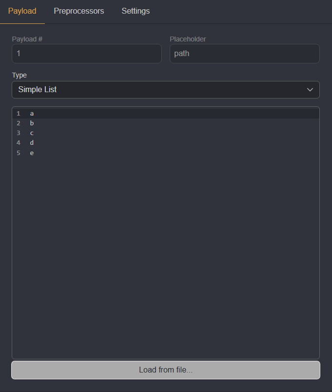 Manually creating a wordlist with Simple List.