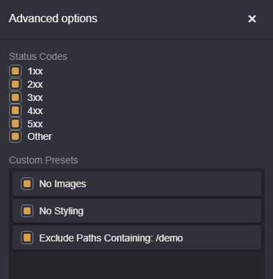 Applying a filter preset.