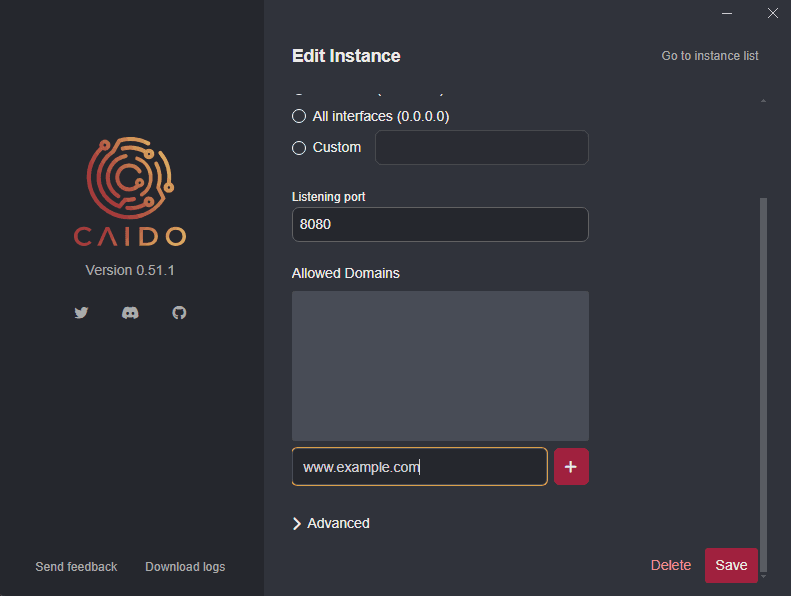 Adding a domain to the allowlist.