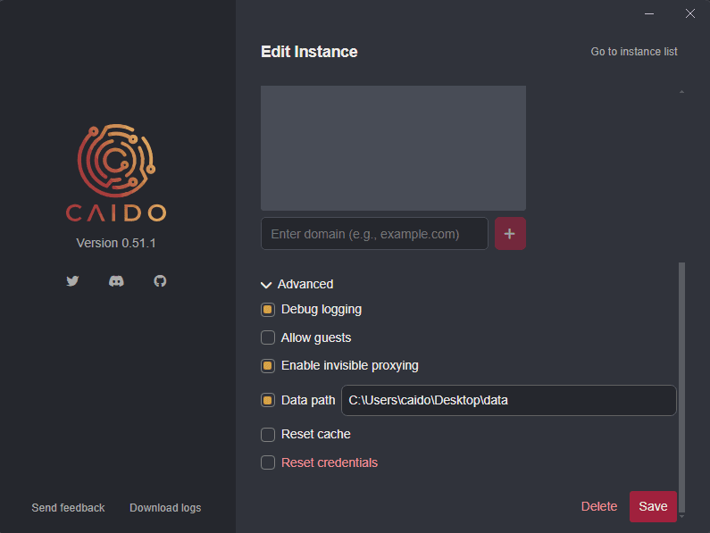 Adding a domain to the allowlist.