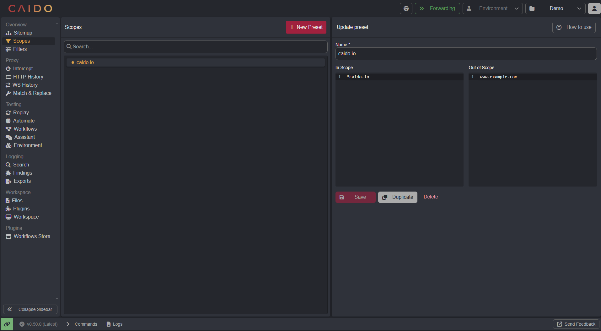 The Scopes interface.